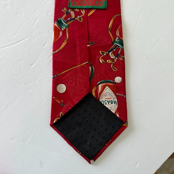 Tabasco Golf-Themed Red Necktie With Bottle Club Made In USA - Picture 5 of 5